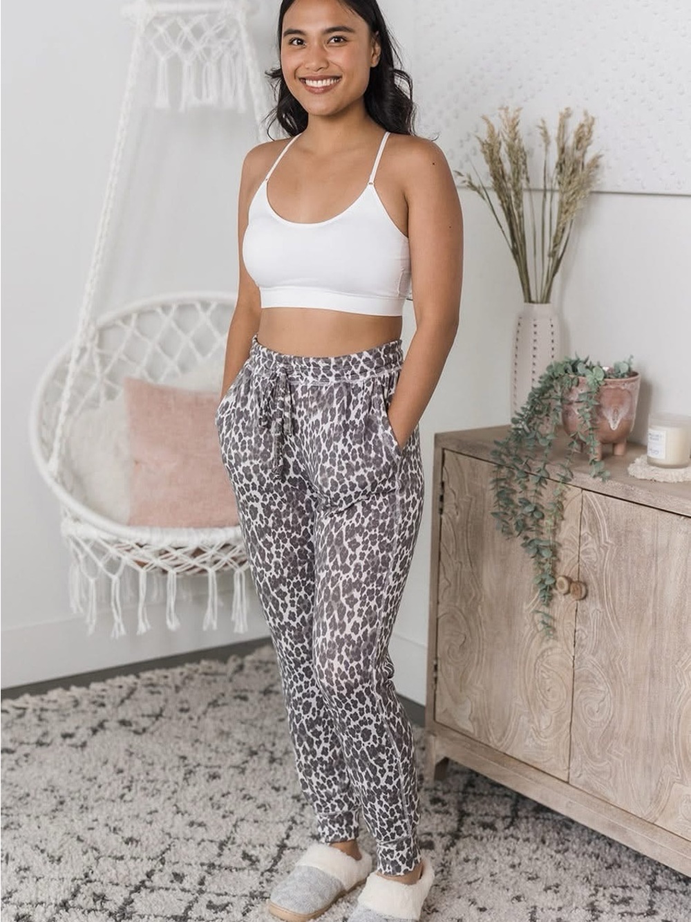 Born to be Wild Joggers (NWOT) Grey Leopard Print, Size Small **with stretch**